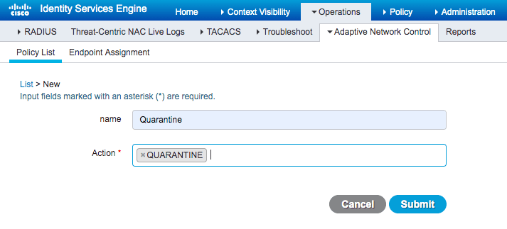 ISE Quarantine