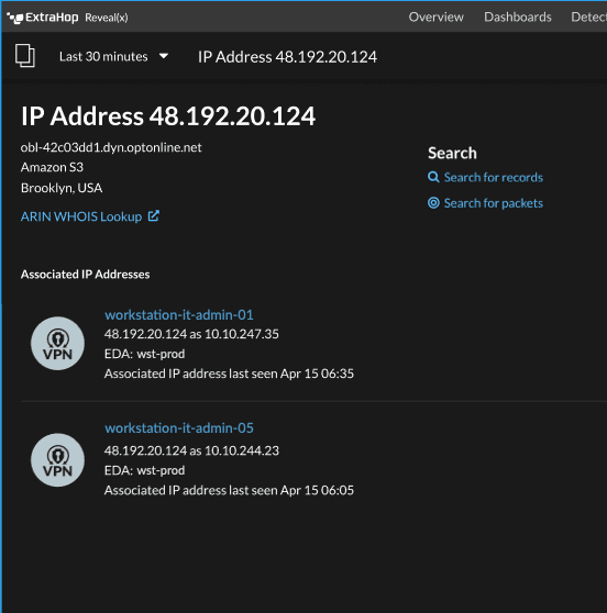 Associated IP Addresses