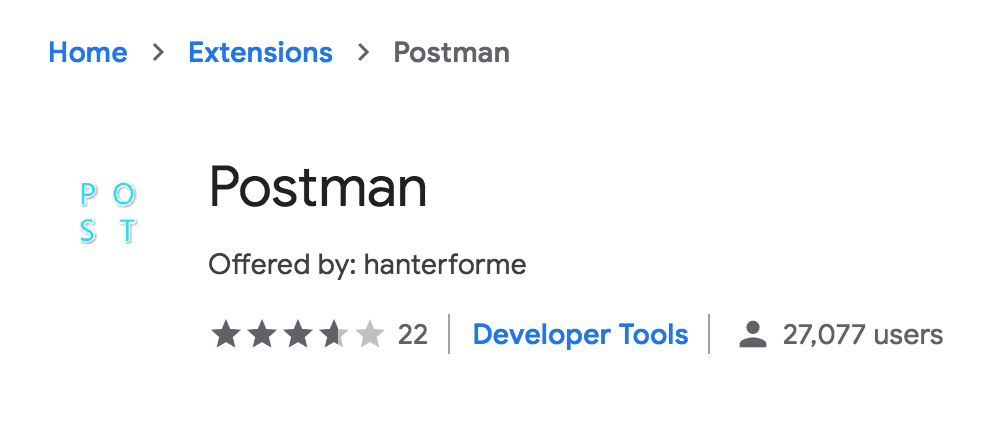 So-called Postman extension on the Chrome Store