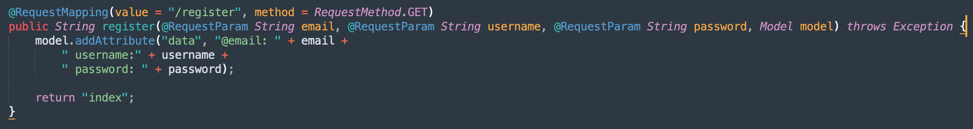 Spring Core parameter binding through the RequestMapping annotation.