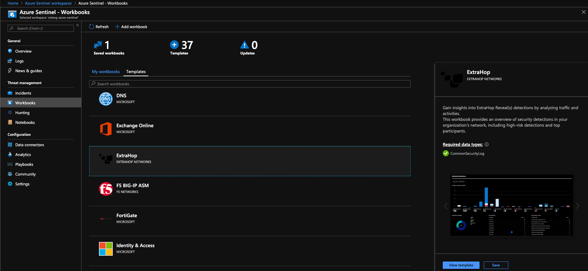 Azure Sentinel Workbook