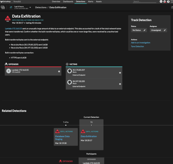 Data exfiltration attempt in AWS detected by Reveal(x) 360