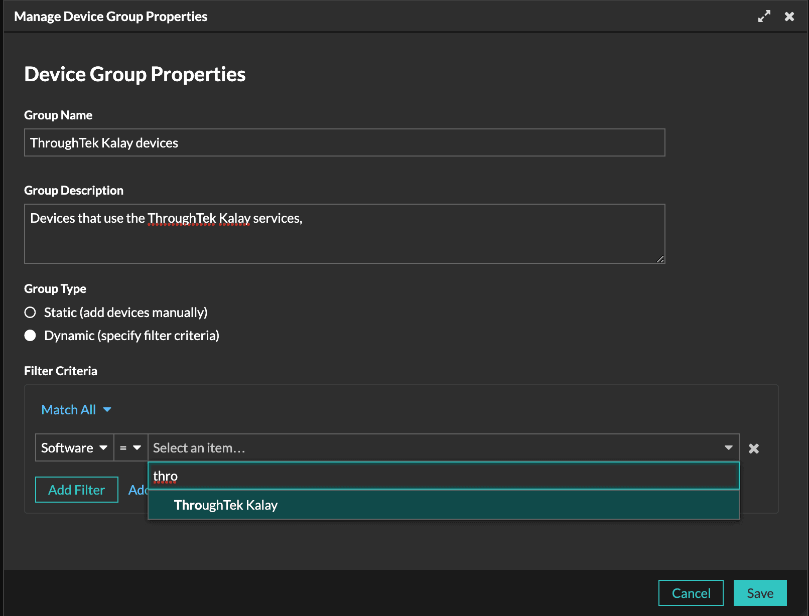 ThroughTek Kalay Device Grouping in Reveal(x)