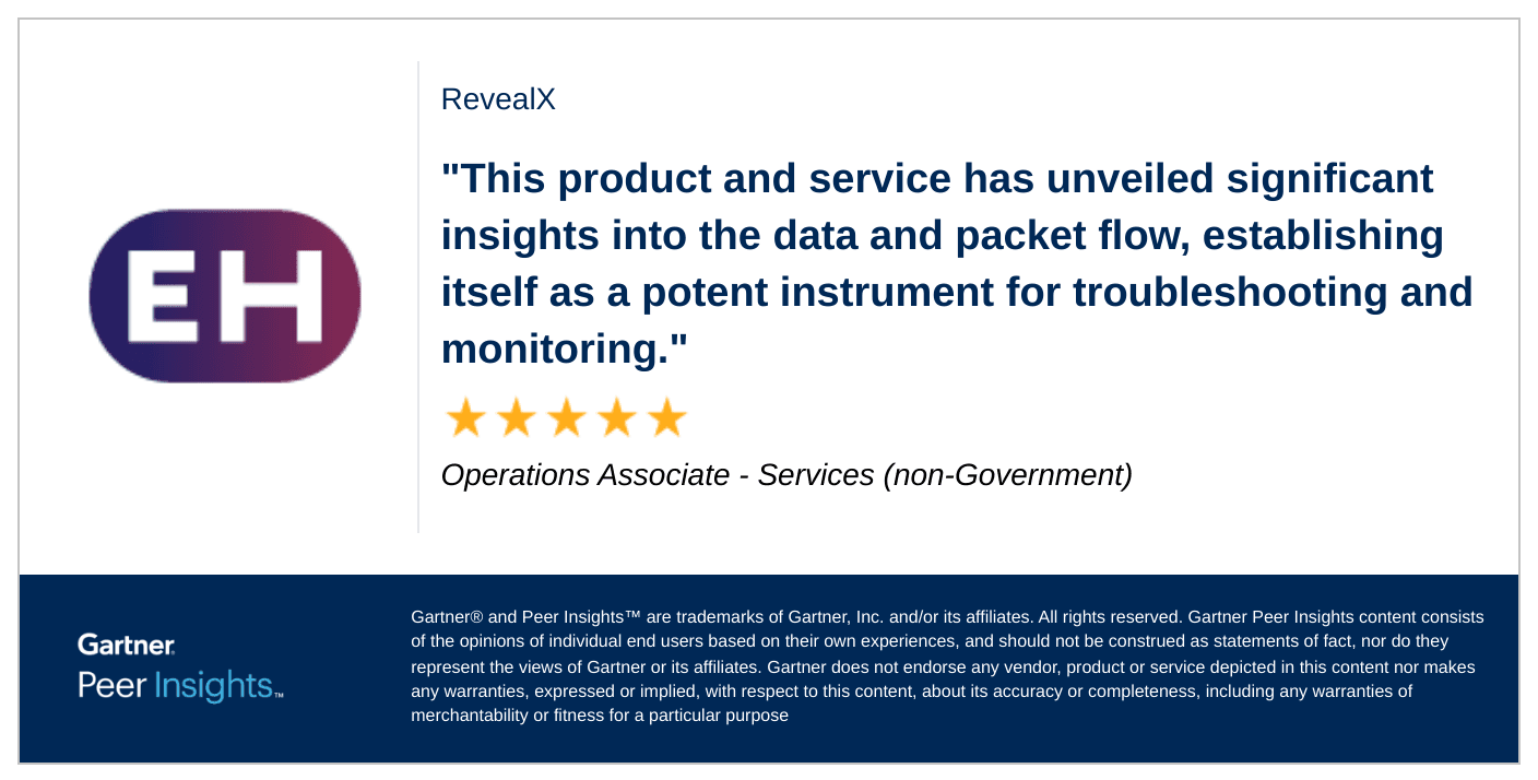 "This product and service has unveiled significant insights into the data and packet flow, establishing itself as a potent instrument for troubleshooting and monitoring," says an Operations Associate in the Services (non-Government) industry.