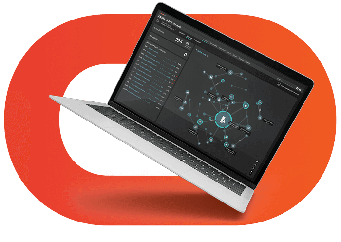 Laptop displaying ExtraHop product UI